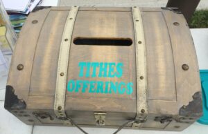 Treasure chest for giving tithes and offerings