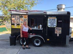 Food truck serves breakfast and lunch.