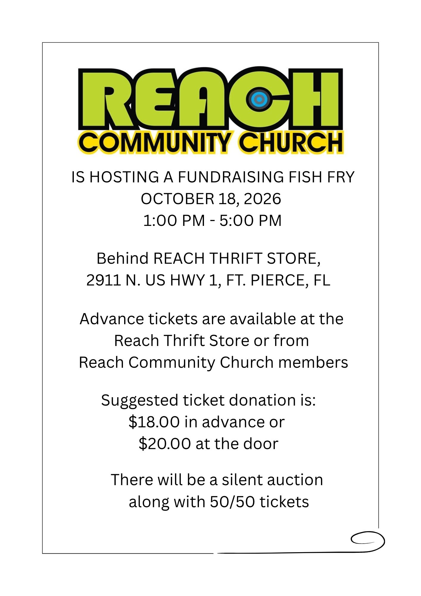 REACH Church holding a fundraising fish fry
